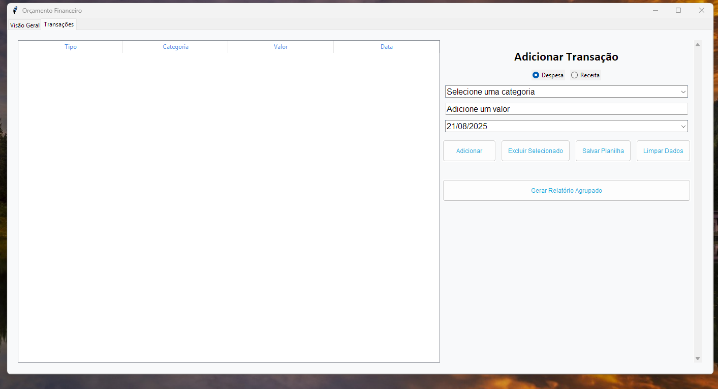 App Desktop de Orçamento Pessoal - V2