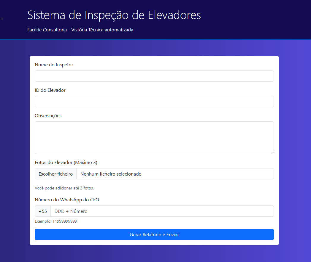 Sistema de Inspeção de Elevadores