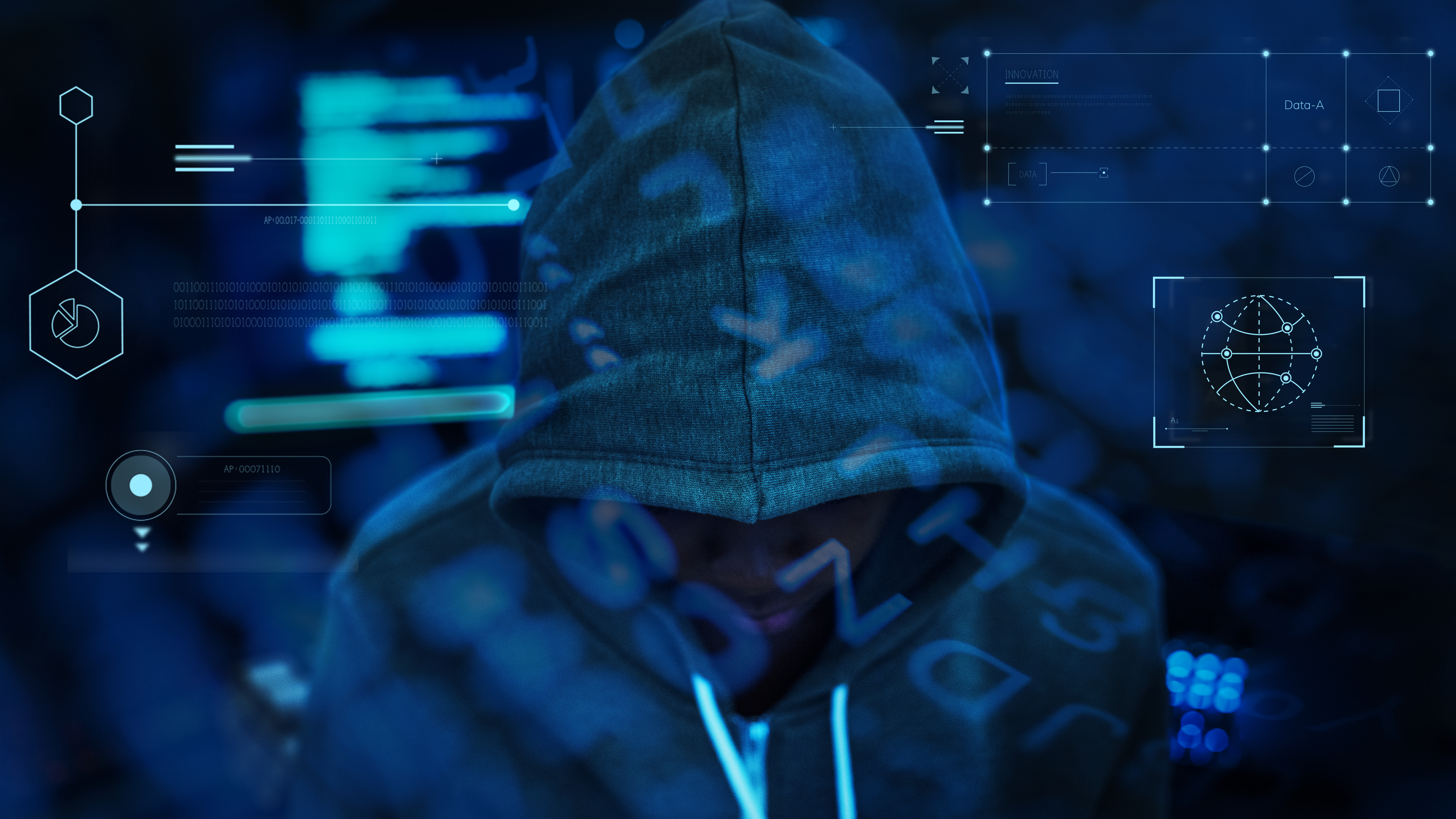 Ilustração de um hacker em um laptop, representando o conceito de Pentest